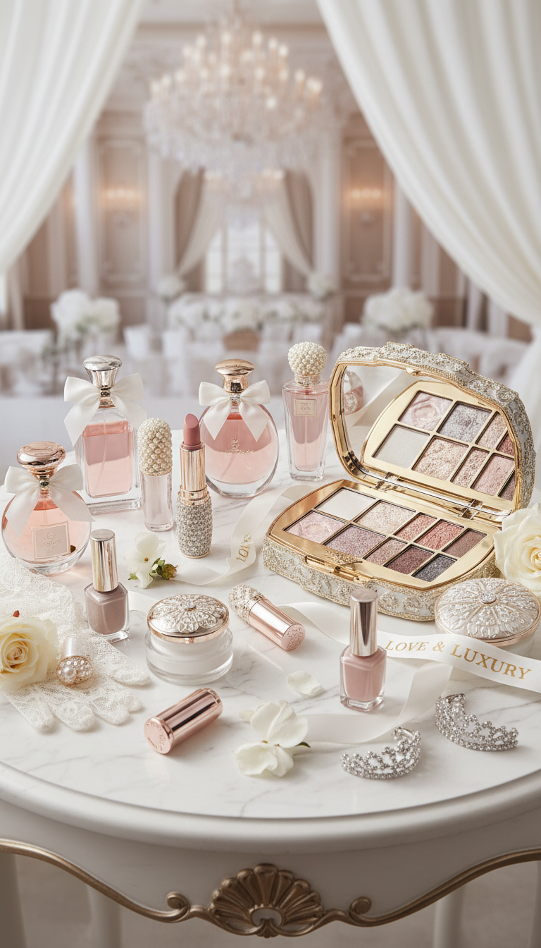 дорогая косметика, лакшери свадебная тематика